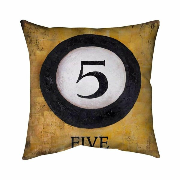 Fondo 20 x 20 in. Billiard Ball No5-Double Sided Print Indoor Pillow FO3326529